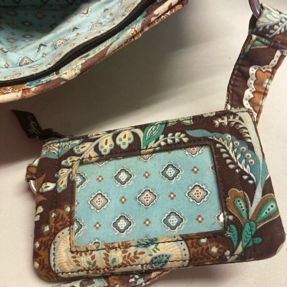 Vera Bradley Women's 2-Piece Set Brown Vintage Quilted Floral‎ Tote Bag - Picture 6 of 8